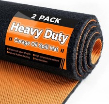 2-Pack Heavy Duty Oil Spill Mat, 1/4" Thick, Garage Floor Mat for under Car, 64"