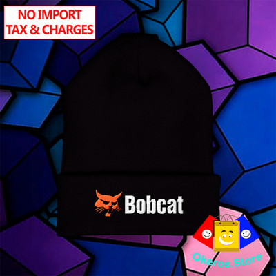 Bobcat Tractor Bob Cat Adult Winter Black Classic Beanie Hat