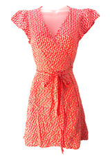 AERIE Shimmer Floral Red Wrap Midi Dress 100% Viscose Womens Size S Summer Light