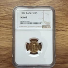 1992 American Gold Eagle $5 MS69 NGC 1/10oz Gold Coin