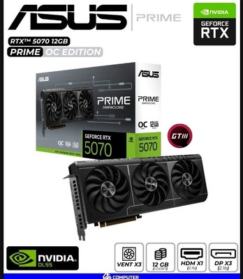 ASUS Prime GeForce RTX 5070 12GB GDDR7 OC Edition Graphics Card The SFF Ready 