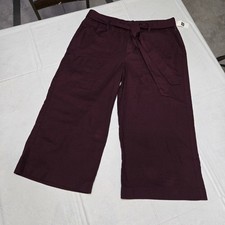 NWT Gap Wide Leg Crop Tie Waist Linen feel Pants Size 10R. 221