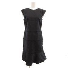 VALENTINO Dress Sleeveless Lace Embroidery Tiered 40 Black js Used 2e387517e7592