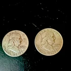 1960 Franklin Silver Half Dollar Lot of 2 Coins 50C Circulated Business Strike