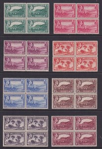Montserrat Scott 92-99 MNH 1941-1943 King George VI Blocks of 4 SCV $33