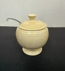 Fiesta Homer Laughlin Vintage Ivory Marmalade Jar with Lid & Glass Spoon - S*