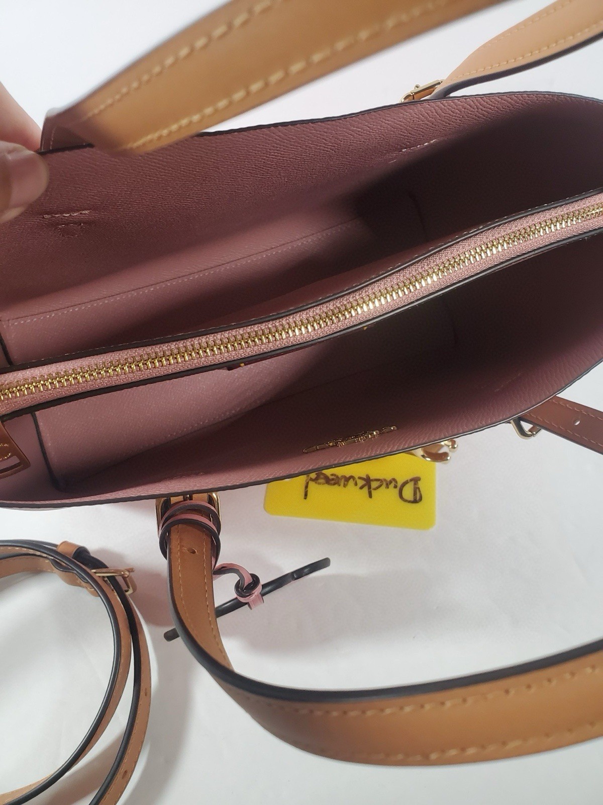 Coach Mollie Tote Bag 25 In Signature Canvas With Charms Gold/Powder Pink CER24 image 5