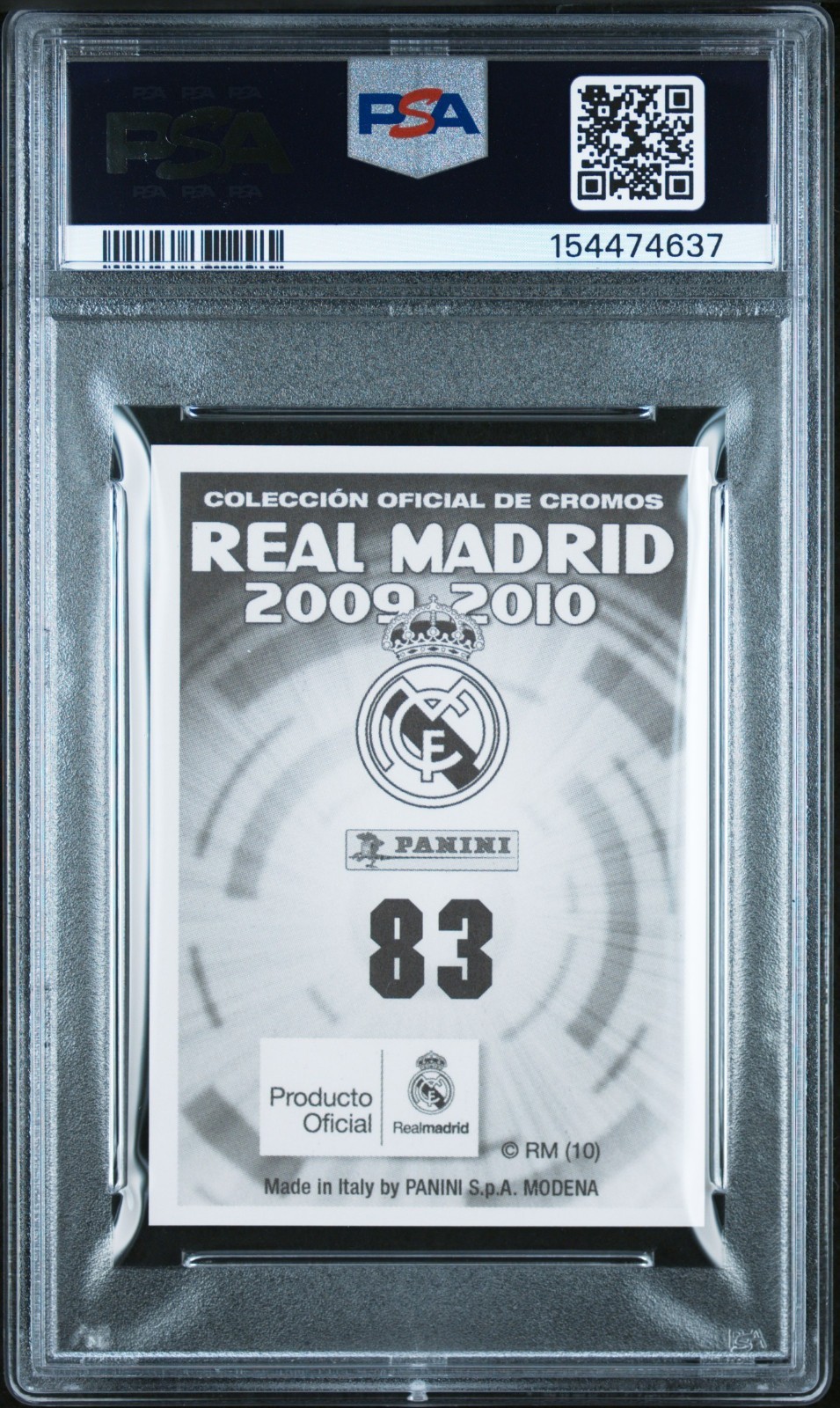 2009 Panini Real Madrid Cristiano Ronaldo Autografo #83 PSA 10 GEM MINT POP 3 SP view 2