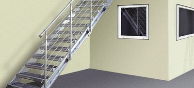 MEA Treppenbausatz MEASTEP Typ 1 1000x270 MW 30/30 bis 2m Geländer einseitig