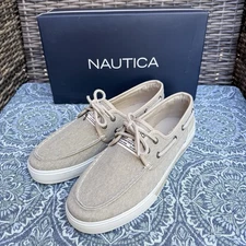 Náutica Men's Lace-Up Boat Shoes Jempol Washed/Natural Size 10.5 New with Defect