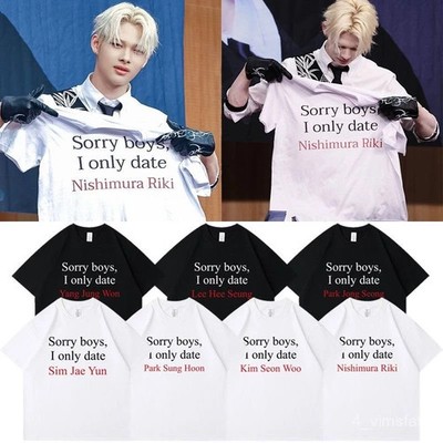 ENHYPEN TEXT PRINTED T-SHIRT JERSEY KPOP OUTFIT FOR CONCERT
