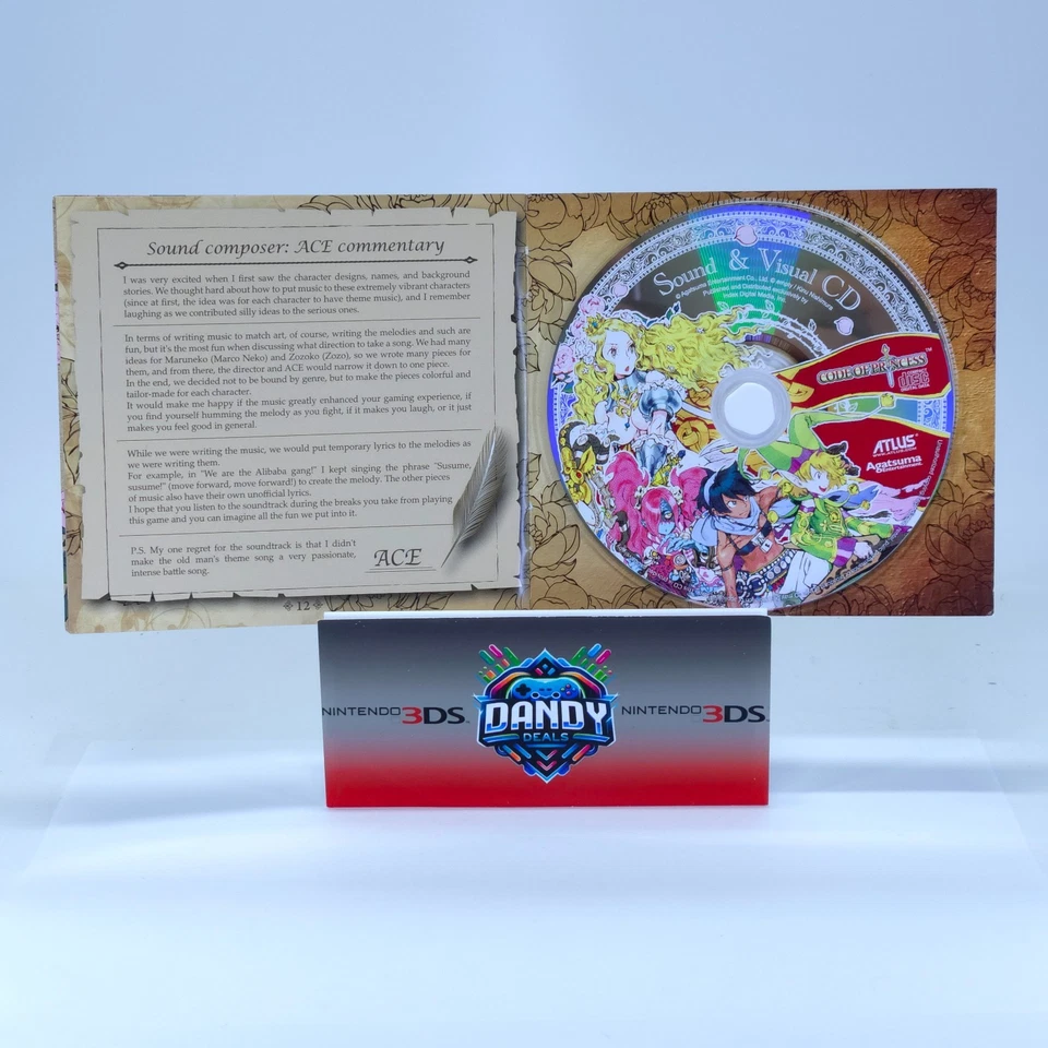 Paquete de banda sonora Code of Princess en caja con manual + CD - Nintendo 3DS Foto 4 de 4