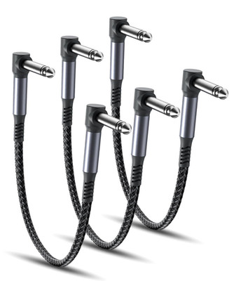 6-Inch Guitar Patch Cables 3-Pack, Right-Angle 1/4'' Audio Connectors