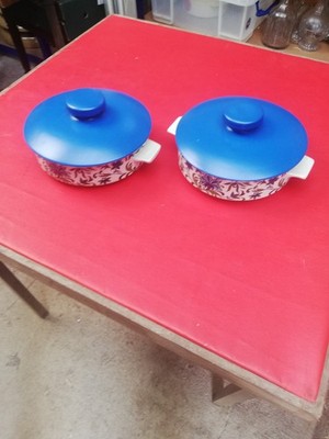 Vintage Midwinter ''Spanish Garden'' Blumenterrine Kasserolle Servierschale x 2