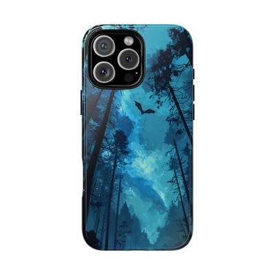 Phone Ink - Case for iPhone, Samsung, Pixel - Bat Dark Blue Woods Mist