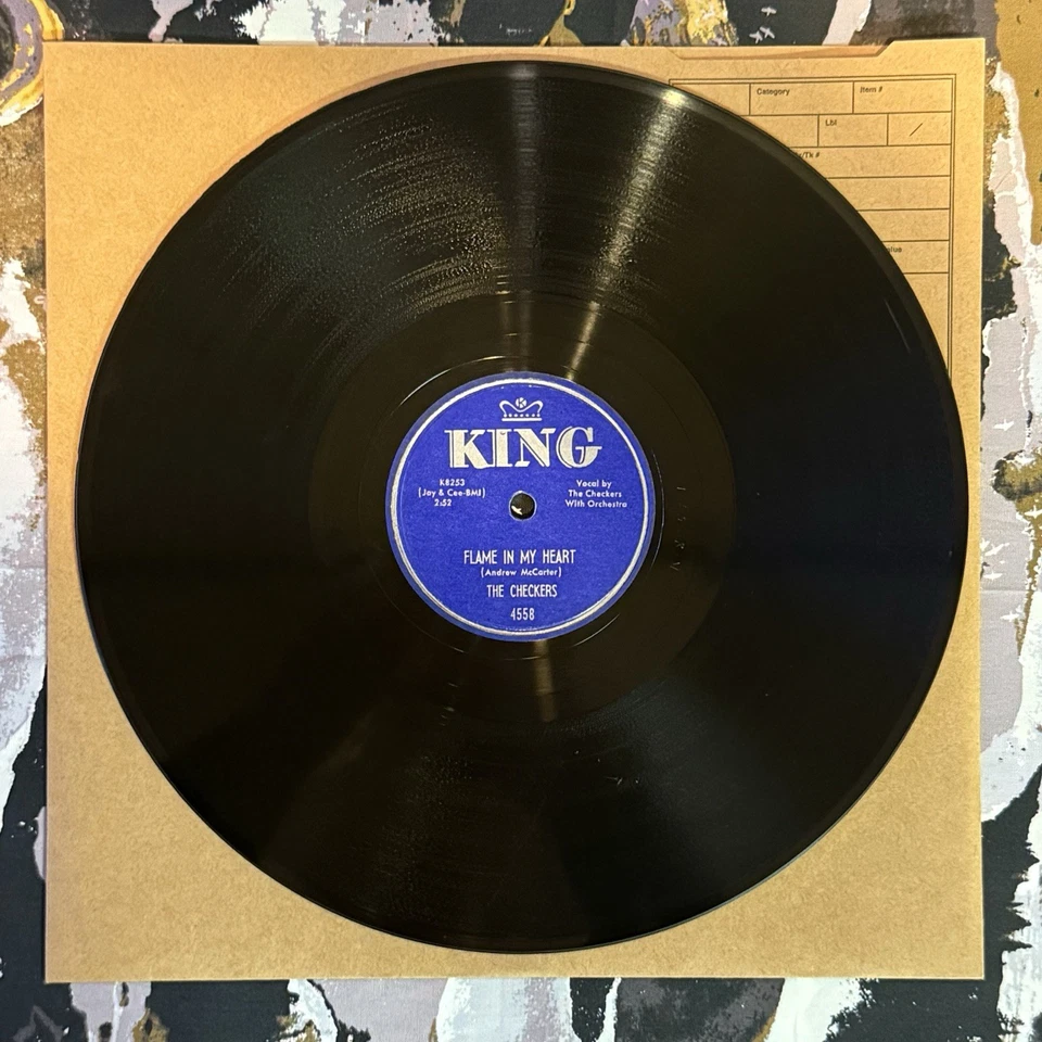 The Checkers - King 4558 78 RPM - “Flame In My Heart” Rare Doo Wop 1952! EX - Image 2 of 4