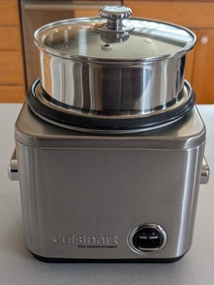 Cuisinart Electric Rice Cooker/Steamer CRC-800 Stainless Steel Works 8 Cup