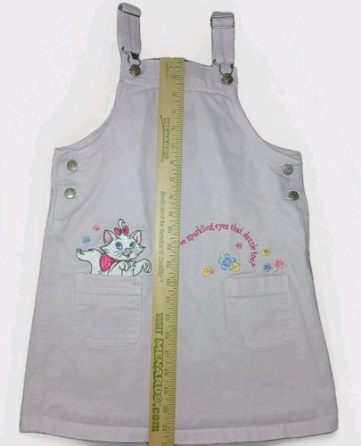 Vintage Rare Disney Catalog Aristocats Pink Jumper Girls Denim Dress 100% Cotton - Picture 10 of 13
