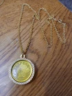 Vintage 1976 Bicentennial Lady Liberty Dollar Coin Pendant Necklace - 2 Sided
