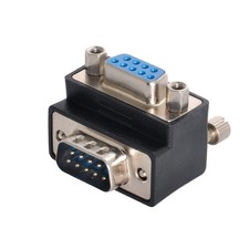 DB9P 90 Degree Down Angled Gender Changer DSub 9Pin Male To Female RS232