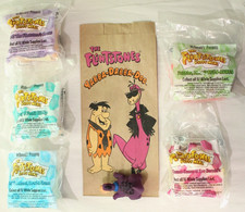 Vintage 1993 McDonald's Happy Meal Toys The Flintstones Set of 5 NEW Dino  Bag