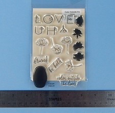 CRAFTERS Spellbinders COLOR OUTSIDE THE LINES Stamp Set