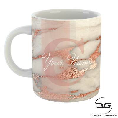 Personalisierte Kaffeetasse Marmor Muster Alphabet Monogramm individueller Name Geschenk