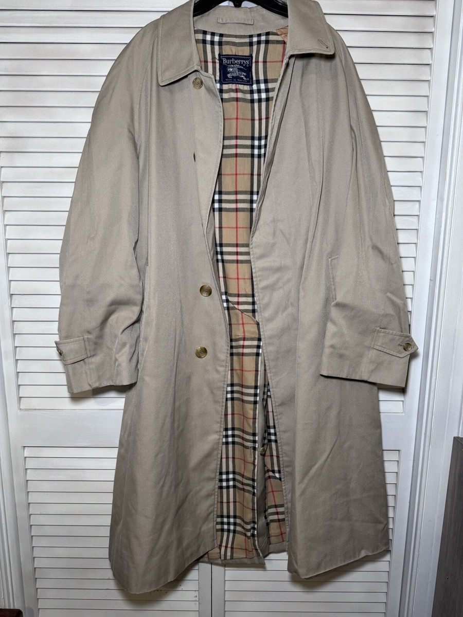Burberry's London Men's Size 50Reg Beige Trench Coat Vintage