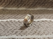 Indiana Handcrafted 90 Siver Washington Quarters coin ring, size 7  2002 