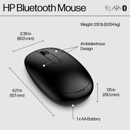 HP 240 Bluetooth 5.1 Wireless Mouse (Jet Black) - Picture 8 of 8