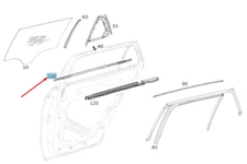 MB GLC X253 Rear Left Door Window Outer Sealing Rail A2537308504