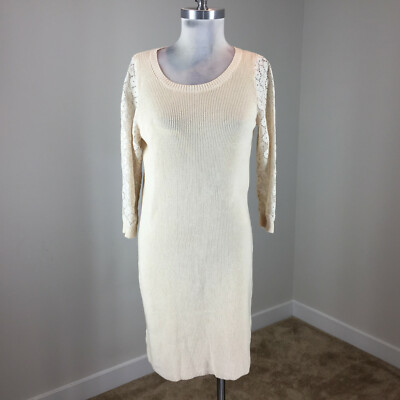 Ann Taylor M Beige Cream dress Eyelet 3/4 Sleeves Stretch Cute Lace sleeve Euc | eBay Ann Taylor M Beige Cream dress Eyelet 3/4 Sleeves Stretch Cute Lace sleeve Euc | eBay