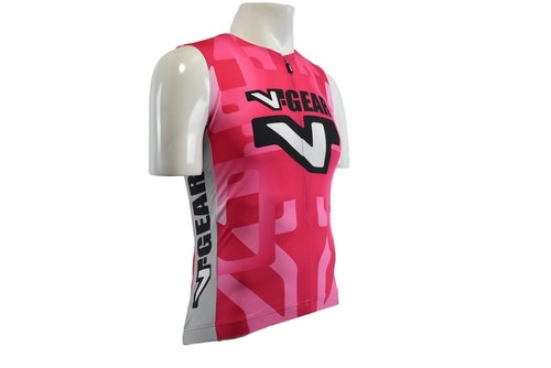 VERGE V-GEAR Pink Womens Cycling Running Tri Top Sleeveless 3/4 Zip Jersey 3XL - Picture 8 of 8