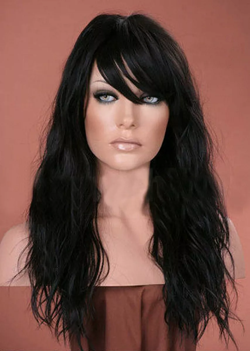 Long black 2025 wig uk
