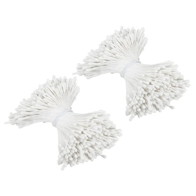 700Pcs Double Heads Flower Stamen Artificial Flower Stamen Pistil White