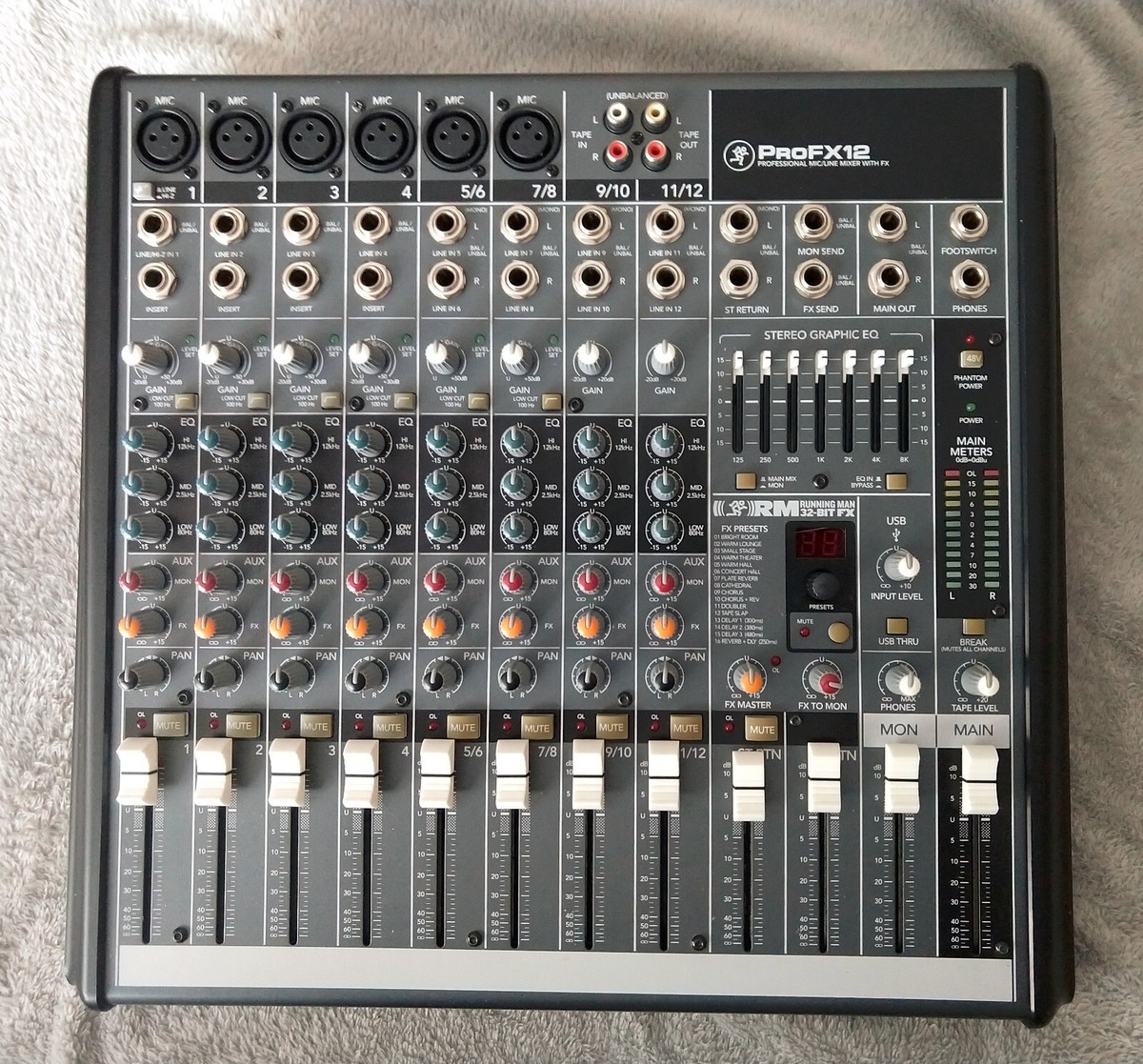 Mackie PROFX12 12 Channel Mic/Line Mixer with USB 3 Band EQ and 32 