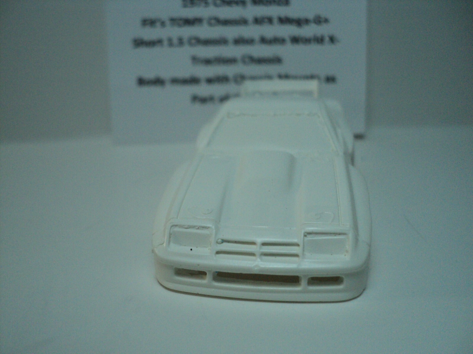 HO Slot Car Resin Body 1975 Chevy Monza White AFX TOMY MegaG+ Short
