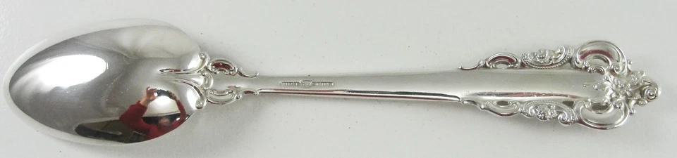 Colher de sopa vintage Wallace prata esterlina 8 3/4" padrão barroco grande 1941 - Imagem 2 de 4