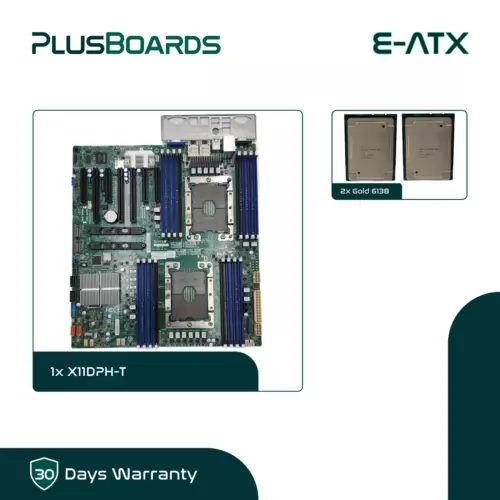 Supermicro X11DPH-T LGA 3647 E-ATX DDR4 Motherboard w/ 2x Gold 6138 & I/O Shield