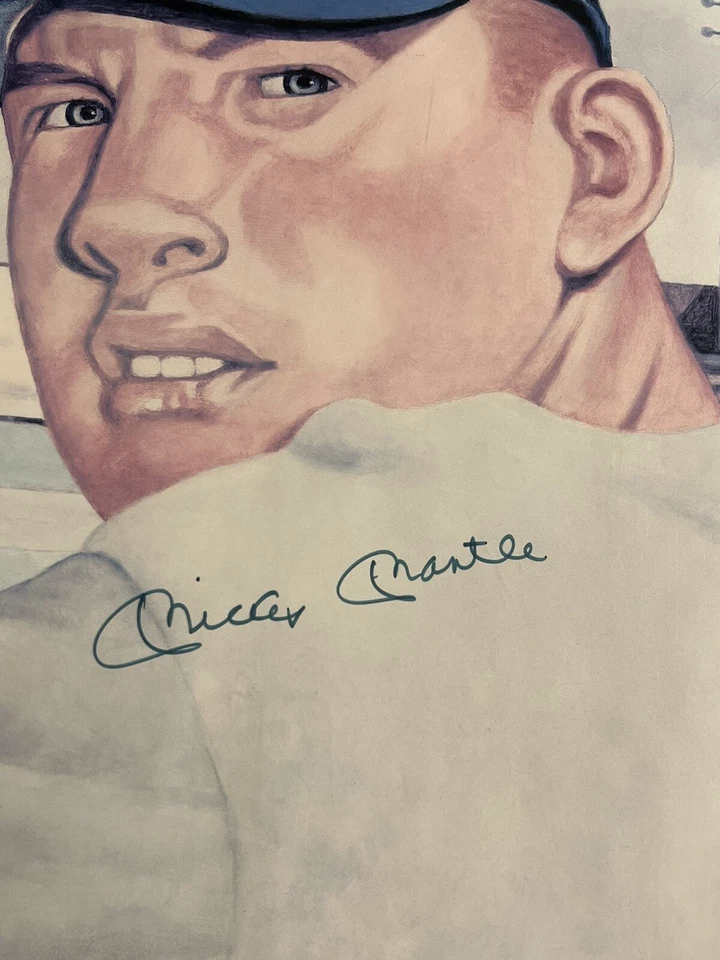 1953 Topps Signed Mickey Mantle 16x20 Lithograph By Gerry Dvorak #242/450 JSA - Image 4 of 4