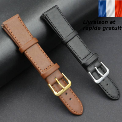 Bracelet De Montre En Cuir Marron Majestic - Largeur 18mm, Unisexe, Neuf Sans étiquette