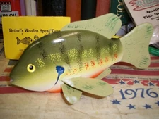 LAWRENCE BETHEL WOODEN Fish Spearing Decoy BUILL SUNFISH MILLENNIUM GATHERING MN