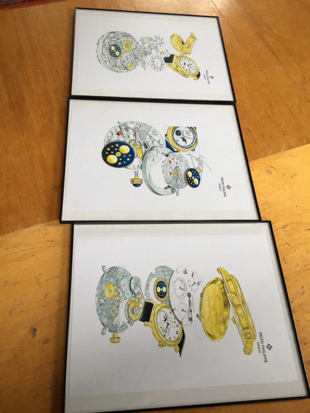Set of vintage Patek Philippe very rare technical prints