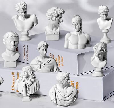 Greek Bust Statue And Sculptures Set Of 10 Pcs Mini Figurine Greek Small Goddess