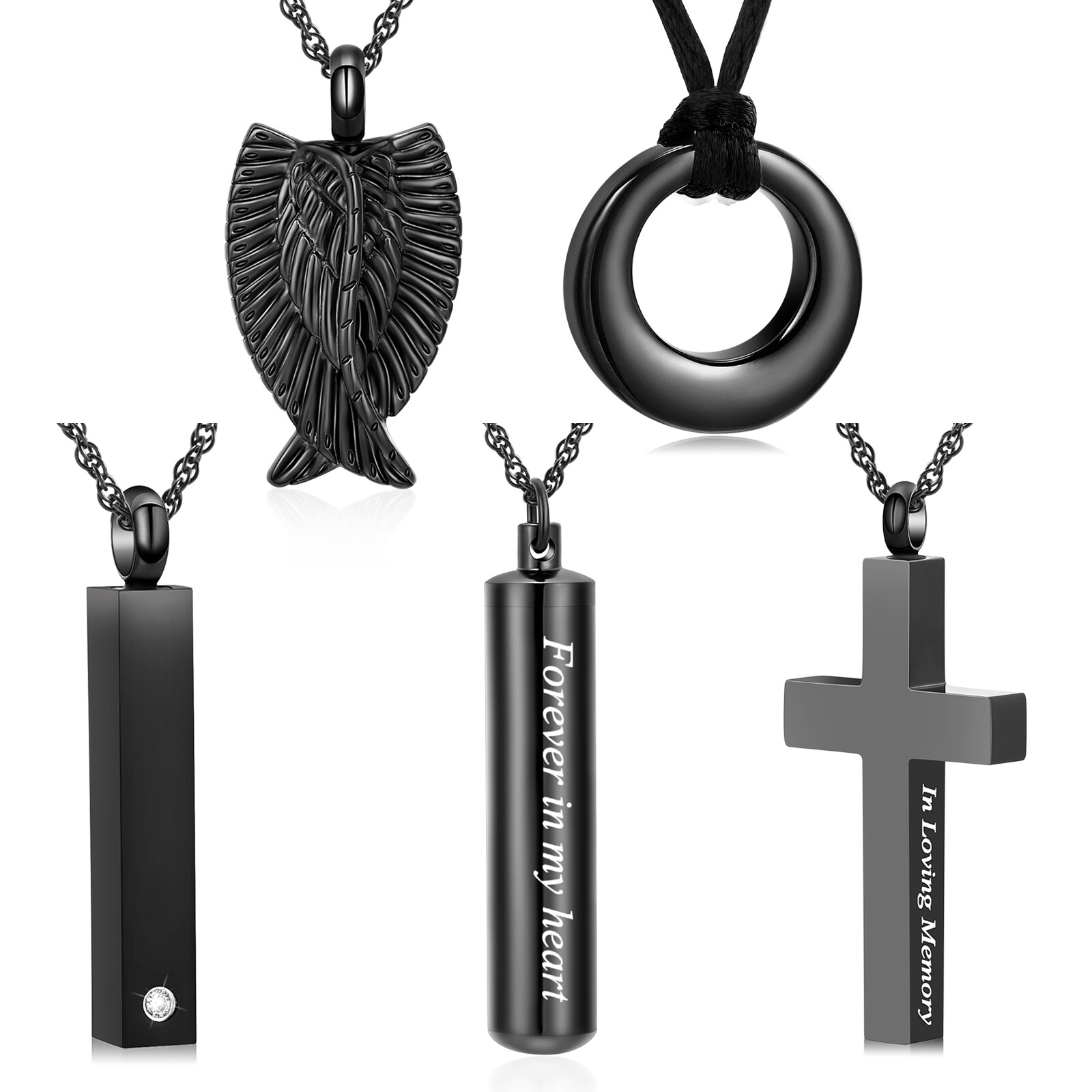 5Pcs Urn Necklace Ashes of Loved Ones Cylinder Cross Cubic Cremation Ash Jewelry eBay