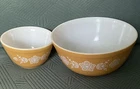 VINTAGE  Pyrex Mixing Bowl Butterfly Gold 401 403 Set Of 2 Nesting Mixing Bowls