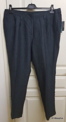 Autreton Hose 48 Shorts Leinen dunkelgrau NEU Monoprix