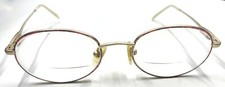 Vintage Eyeglass Frames Oval Gold with Pink  Purple Enamel 50-18-135 mm L921