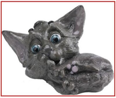 Little Paws Sophie Kitten Cat Arora UK Tag NOS Figurine Charcoal Gray Black