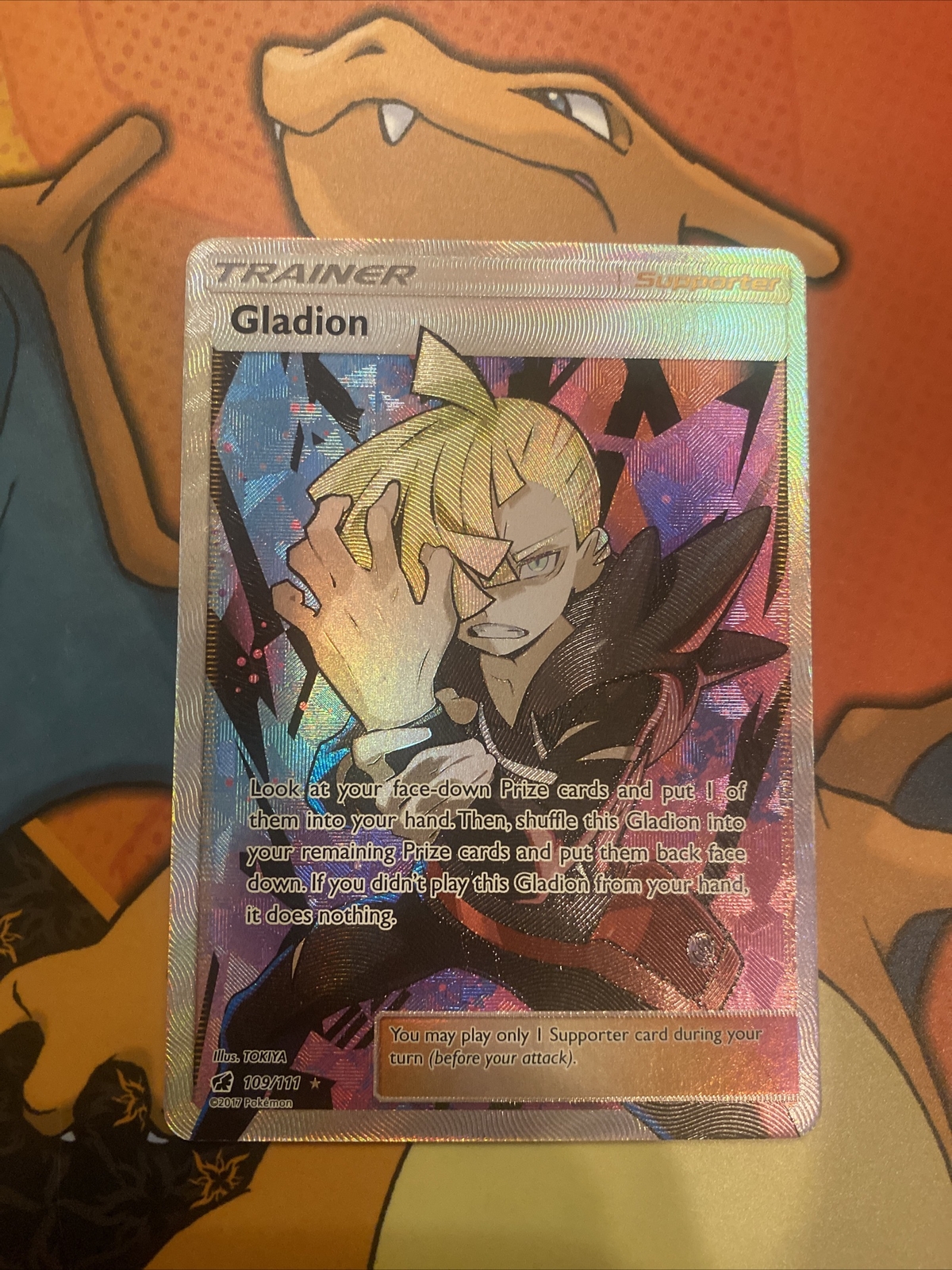 Pokemon Gladion Crimson Invasion 109/111 Holo Full Art Near Mint!
